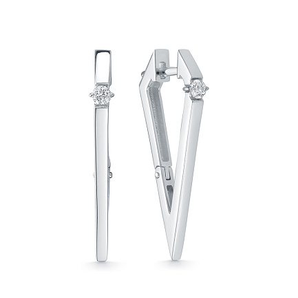 Серьги из белого золота с бриллиантами