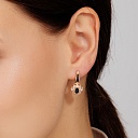 Серьги с английским замком из красного золота с бриллиантами