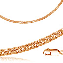 Браслет пустотелый из красного золота, плетение бисмарк