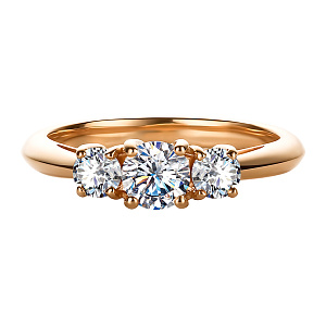 Кольцо из красного золота с бриллиантами