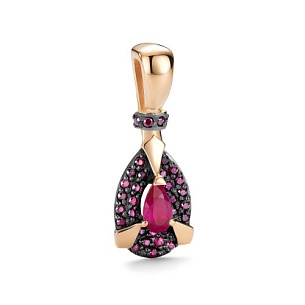 Подвеска из красного золота с рубином