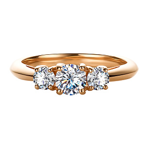 Кольцо из красного золота с бриллиантом