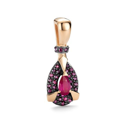Подвеска из красного золота с рубинами