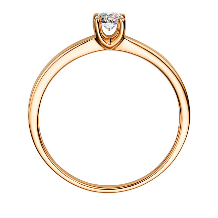 Кольцо из красного золота с бриллиантом