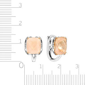 Серьги с английским замком из белого золота с бриллиантами