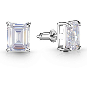 Серьги из серебра с фианитом
