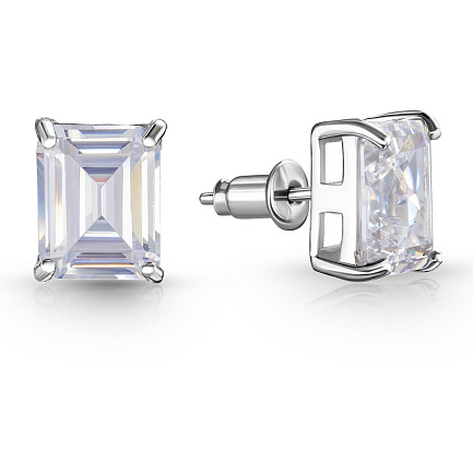 Серьги из серебра с фианитом