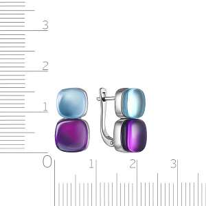 Серьги с английским замком из белого золота с аметистом