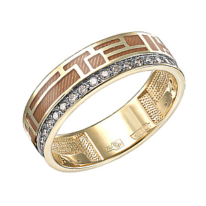 Кольцо из желтого золота с бриллиантами