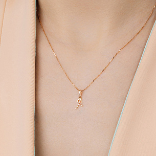 Подвеска из красного золота с бриллиантом