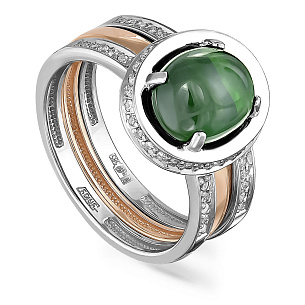 Кольцо из красного золота с ониксом