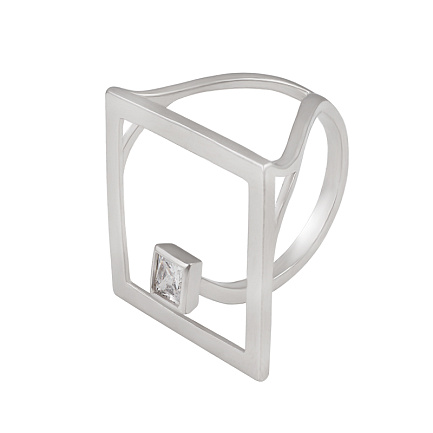 Кольцо из серебра с фианитом