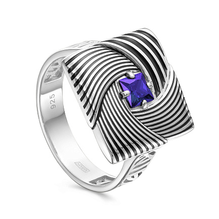 Кольцо из серебра с фианитом