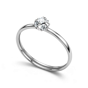 Кольцо из белого золота с бриллиантом