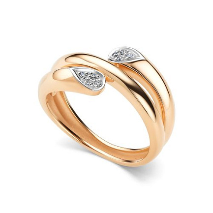 Кольцо из красного золота с бриллиантами