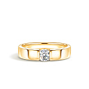 Кольцо обручальное из желтого золота с бриллиантом