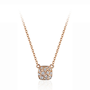 Колье из красного золота с фианитом