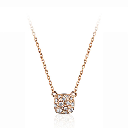 Колье из красного золота с фианитами