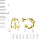 Серьги из серебра с позолотой, фианитами