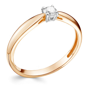 Кольцо из красного золота с бриллиантом