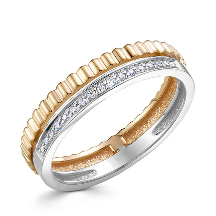 Кольцо обручальное из комбинированного золота