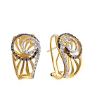 Серьги из желтого золота с бриллиантами