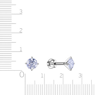 Пусеты из белого золота с бриллиантами