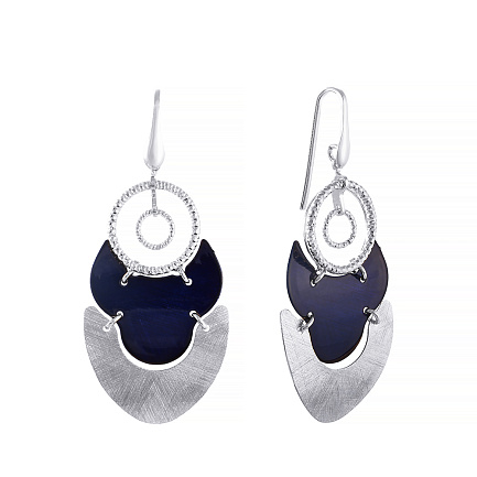 Серьги из серебра с эмалью