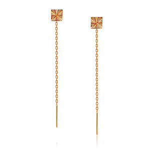 Продевки из красного золота, плетение якорное