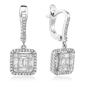 Серьги из белого золота с бриллиантами