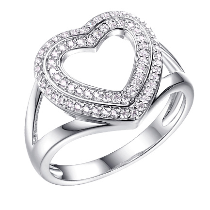 Кольцо из серебра с фианитом