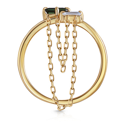 Кольцо из желтого золота с сапфиром