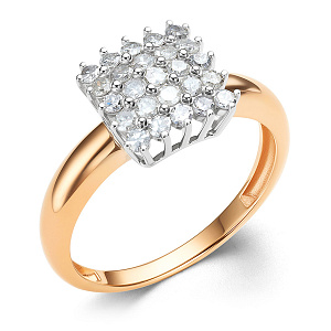 Кольцо из красного золота с бриллиантами