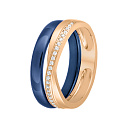 Кольцо из серебра с позолотой, керамикой