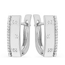 Серьги с английским замком из белого золота с бриллиантами