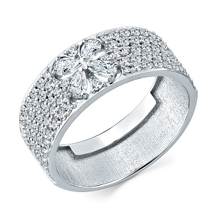 Кольцо из белого золота с бриллиантом