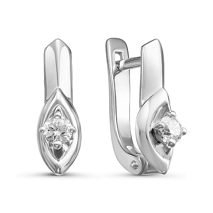 Серьги из белого золота с бриллиантами