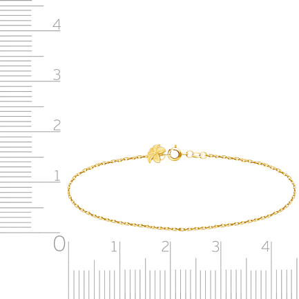 Браслет на ногу декоративный из желтого золота