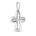 Крест из белого золота с бриллиантами