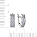 Серьги с английским замком из серебра с фианитом