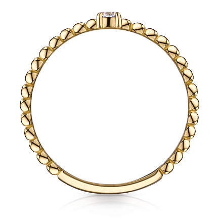 Кольцо из желтого золота с фианитом