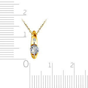 Колье из желтого золота с бриллиантами, плетение якорное