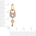 Подвеска из красного золота с фианитами Сваровски