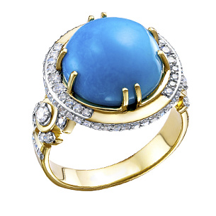 Кольцо из желтого золота с бриллиантом