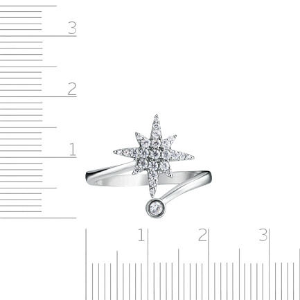 Кольцо из серебра с фианитом
