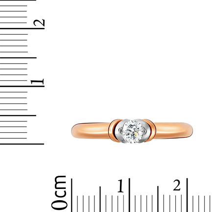 Кольцо из красного золота с бриллиантом