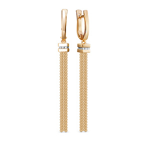 Серьги из красного золота с бриллиантами