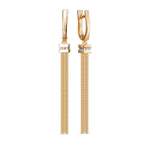 Серьги из красного золота с бриллиантом