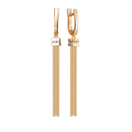 Серьги из красного золота с бриллиантами