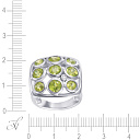 Кольцо из белого золота с бриллиантом, перидотами